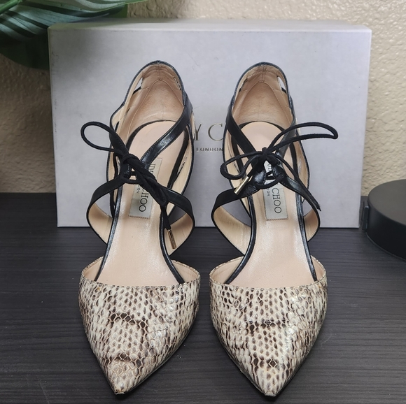 Jimmy Choo Pointed Toe Heels, Lace-up Stilettos, Jimmy Choo Shoes Pumps - Picture 2 of 8